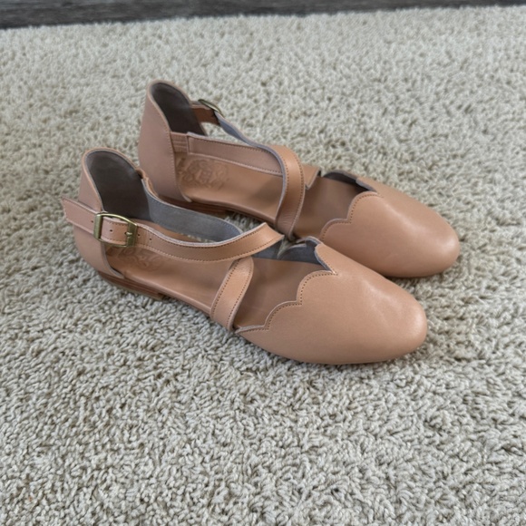 ELF Mangrove Handmade Leather Strappy Mary Jane Flats 9.5 - Picture 1 of 5